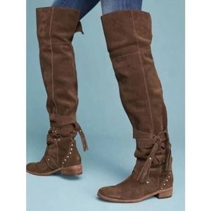 See by Chloe Dasha Decar brown suede over the knee boot